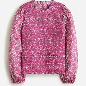 J.Crew Long-sleeve ruffleneck top in Liberty® Summer Blooms